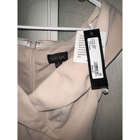 Xscape Off the Shoulder Handkerchief Hem Cocktail Dress in Blossom Size 4. NWT - Picture 4 of 13